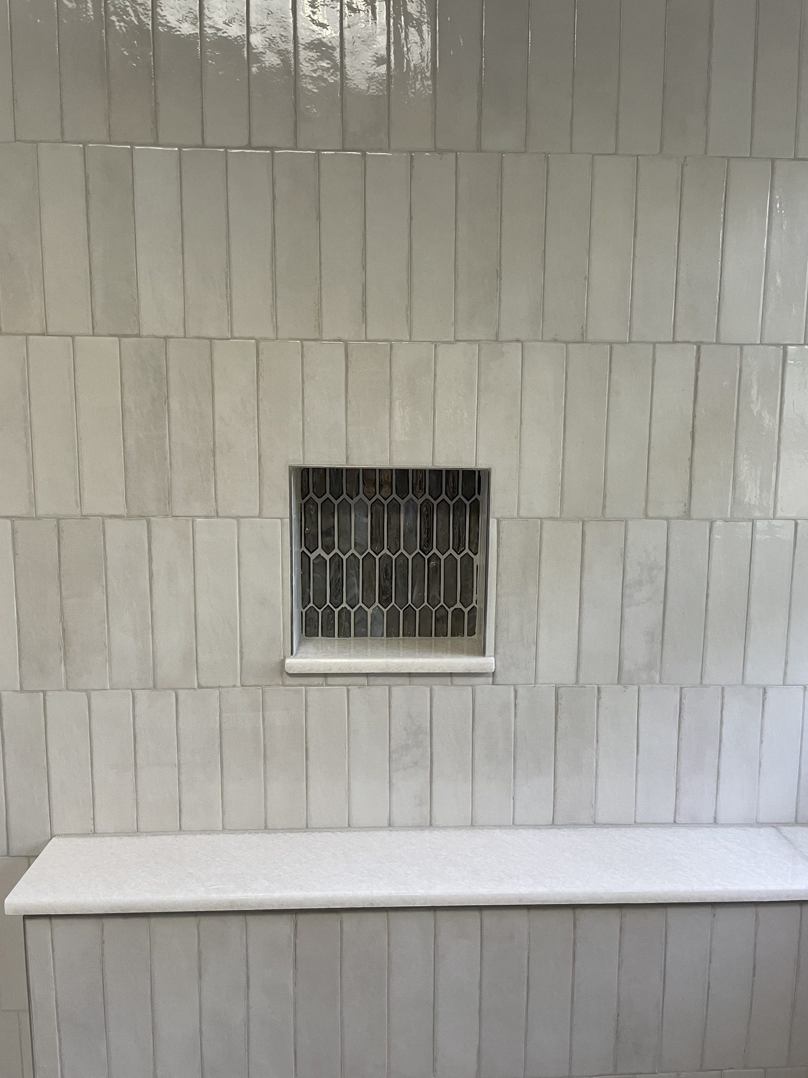 Master bath addition with custom walk-in shower and heated floors